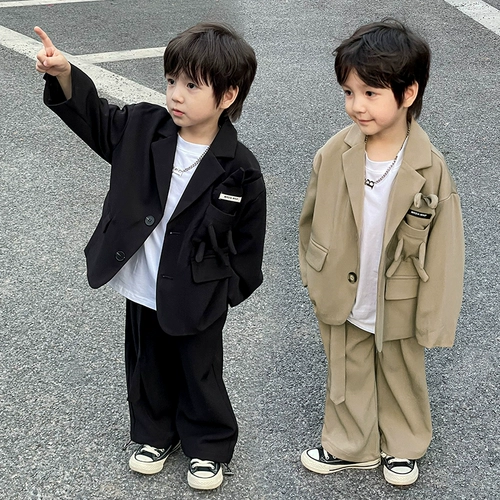 Осенний костюм мальчика цветочника, детский пиджак классического кроя, в западном стиле, для подиума