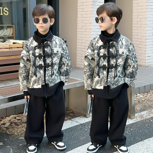 Ханьфу для мальчиков, демисезонный комплект, утепленное детское платье, костюм, китайский стиль