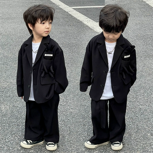 Осенний костюм мальчика цветочника, детский пиджак классического кроя, в западном стиле, для подиума