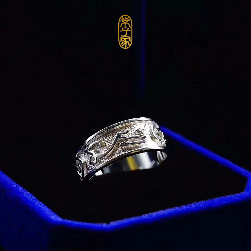 Everson Family Thai Buddha Truffle Real Pinna Mappata Opening Thai Silver Ring Couple Vegan Silver Ring