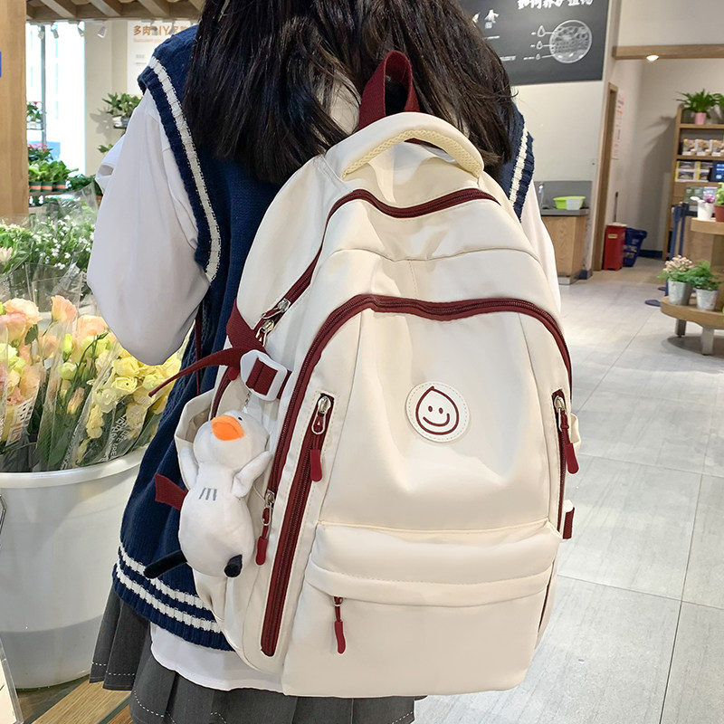 Bag Girls Junior High School Students Backpack Elementary School Students High School College Students Computer Bag Double Shoulder Bag Large Capacity 2023 New-Taobao