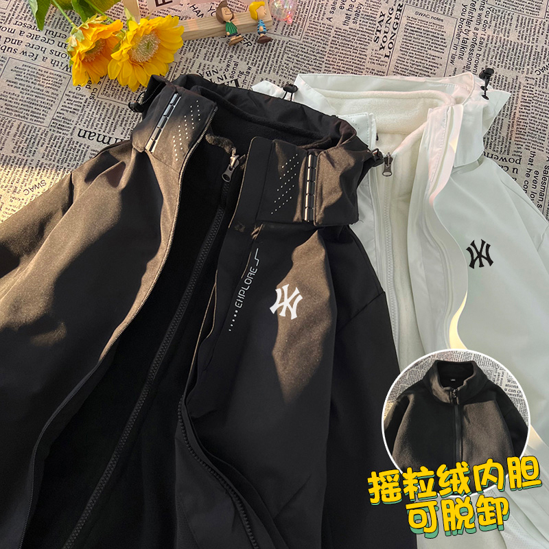 2025 Autumn and Winter New Men's Three-In-One Detachable Jacket Windproof and Waterproof Outdoor Couple Jacket