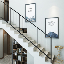 Iron stair handrail simple modern solid wood fence attic corridor fence railings home indoor balcony bay window