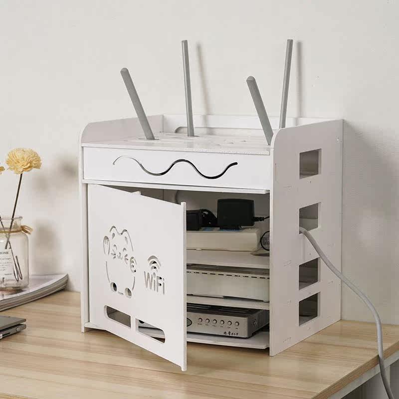 Wireless router storage box set-top box shelf wifi storage plug-in board box collection line management box storage box