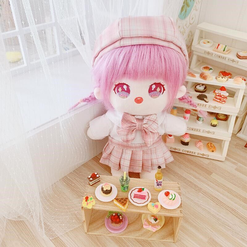 Cotton doll doll no skeleton 20cm no attribute q version cotton doll fried hair humanoid doll Purple Taro Nuaner