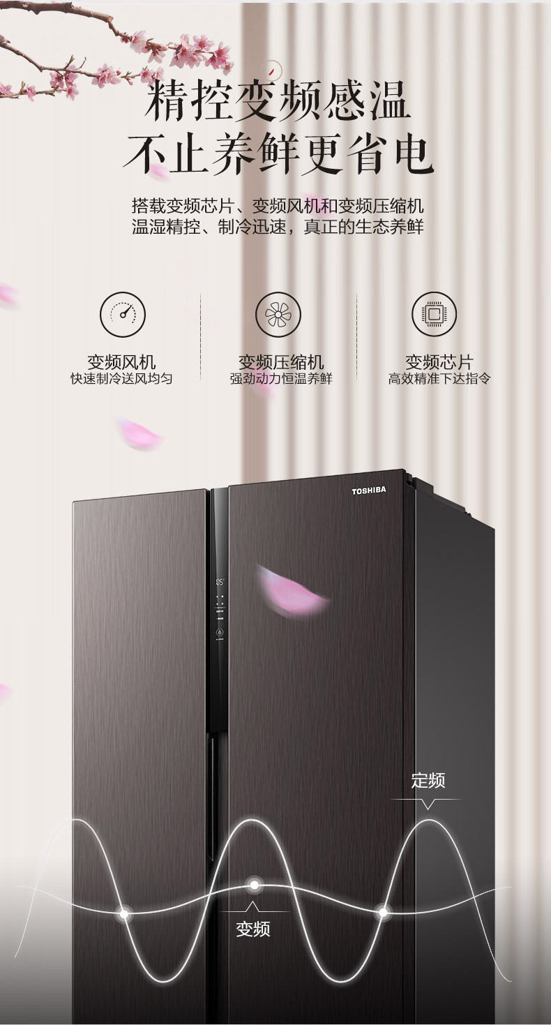 东芝 雾化恒鲜 一级变频 双开门冰箱 548L 图12