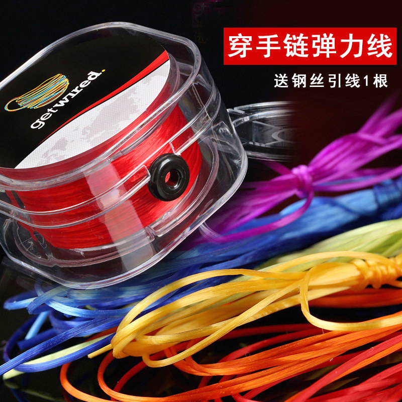 Imported hand string rope elastic cord rope wearing bracelet beads Japan beads leather band crystal text play Buddha beads wear-resistant