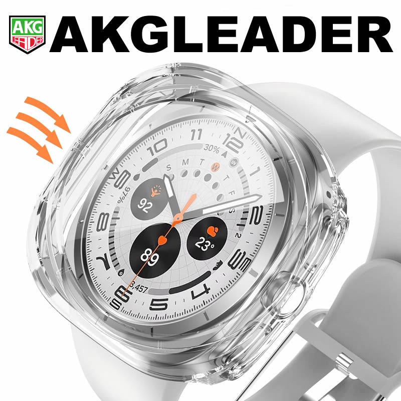 Akgleader Half-Pack Protective Case Is Suitable for Samsung Galaxy Watch 7 Ultra 2 47mm Watch Protective Case, Anti-Fall High-Definition Protective Film Watch8Classic/9 Sports Case