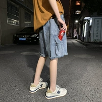 Гонконгский аромат INS Модные джинсовые шорты мужская красота красавица Хипхоп -стрит пента брюки летние отдыха