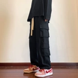 Мужские весенние трендовые штаны, свободный прямой крой, оверсайз