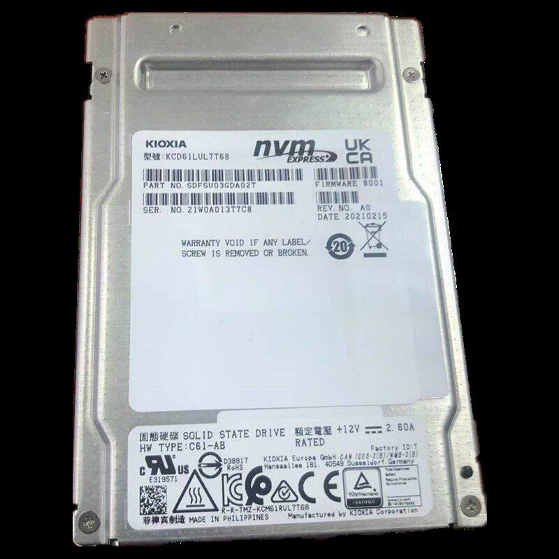 Kioxia 7 68TB Enterprise SSD Solid State Disk U 2 Interface Server Solid State Disk