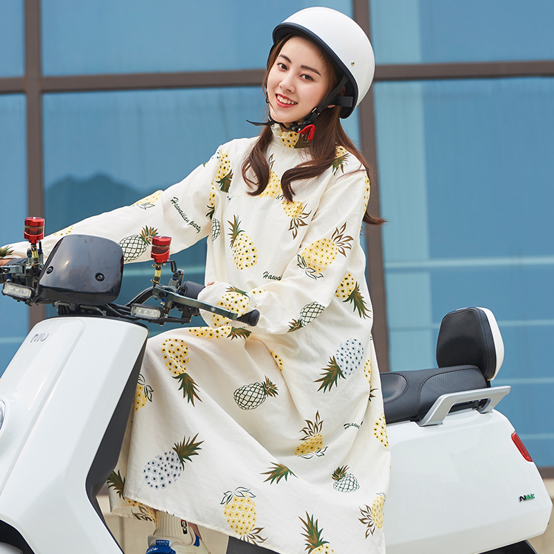 Riding electric car sunscreen clothes female middle length full body anti-light summer sunscreen clothing battery car tram equipment artifact