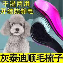 Gray Teddy VIP Dog comb hair with fluffy hair and swayed hair and bath Massage brush
