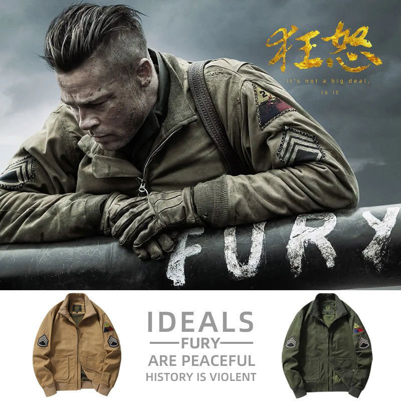 American retro hard Han Tactical tooling MA1 flying jacket jacket man mania overcome with autumn and winter baseball uniform cotton