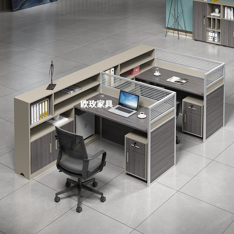 Staff Desk cassette 2 3 4 6 People with staff Screen Screen Partition Office Table And Chairs Combination Brief Modern