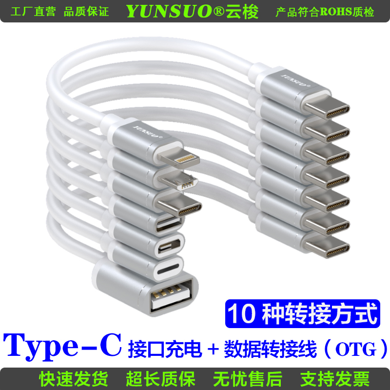 Typec Adapter Extension 2.0 Version Data Charging Cable and Otg Charging Data Cable and Fast Charging Adapter Cable