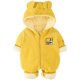 Baby jumpsuit autumn and winter thickened newborn clothes 0-3-6 months plus velvet warm out clothes baby cotton clothes