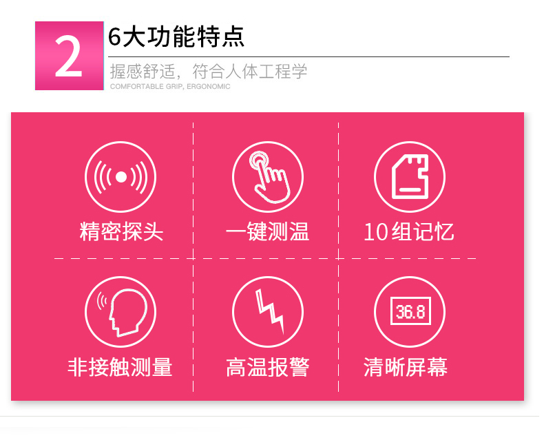 先德 医用级 高精度额温枪 一键测温 图8