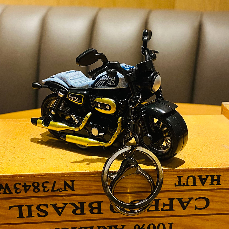 Trendy Motorcycle Keychain for Boys, 2026 New Model, Small Backpack Accessory, Children's High-End Keychain Ornament