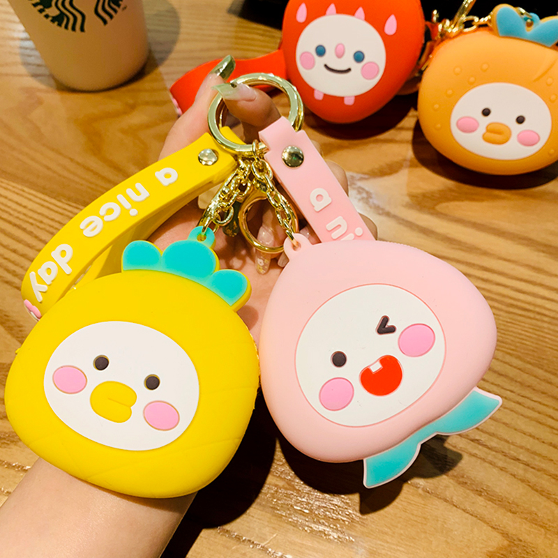 Cartoon Fruit Zero Wallet Key Button Pendant Creative Doughnut Coin Small Bag Car Male And Female Lock Spoon