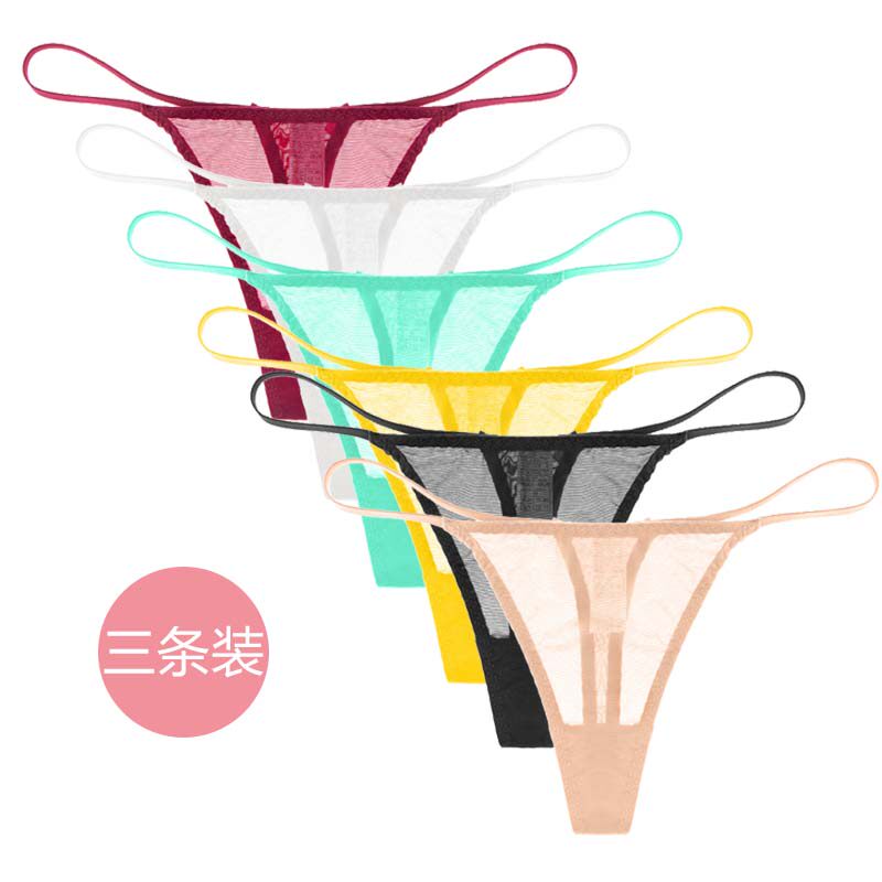Three - piece panties mesh mesh - yarn lady T - font hot black tempting the tempting thin style