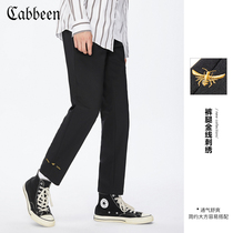 Carbine Pants Mens 2021 Autumn New Business Sven Wind Bee Embroidery Black Commuter Casual Pants Men