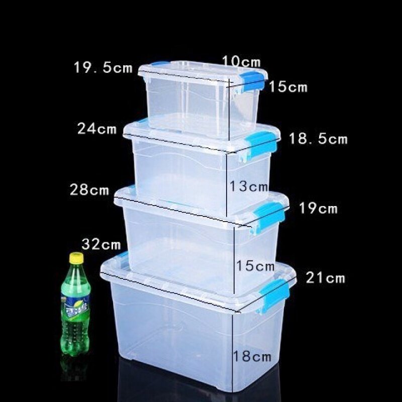 Transparent finishing box Plastic small suitcase Mini storage box Storage box Medium plastic box storage box