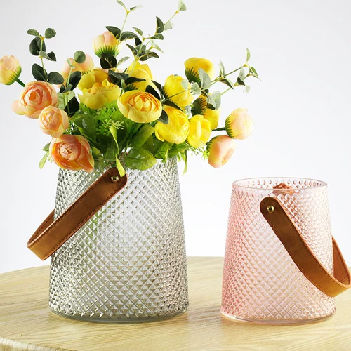 Северная легкая роскошная европейская цветочная бутылка мягкие причудливые цветы, сушеные цветы, бутылочные цветочные контейнеры качающийся ремень, ручка стеклянная бутылка пасторально