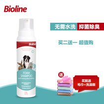 Bioline Bioline Pet Foam Shampoo Leave-in Bath Liquid Deodorant Cleaning Dry Cleaning 220g for cats and dogs