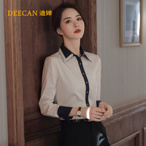 DEECAN High-end Ladies Professional Shirt 2021 Spring and Autumn Korean White Collar Work Clothes Leisure Dress White Shirt New