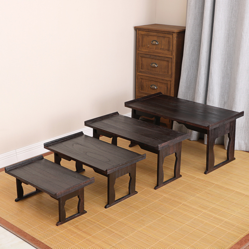 Antique small table solid wood bay window table Kang table folding low table Japanese tatami tea table tea table bay window small table