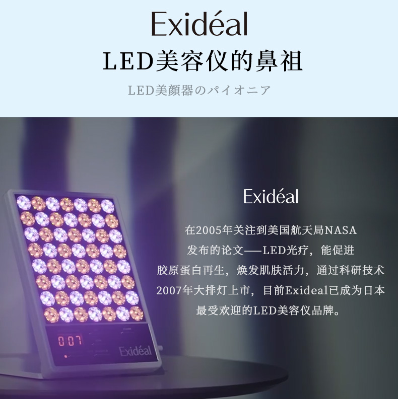 【日本直郵】北美唯一品牌代理 EXIDEAL 大排燈LED美容儀 張天愛同款 EX-280 帶護目鏡 白色 贈品有限 贈完為止