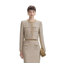 self-portrait 2024 autumn and winter new style golden small fragrance style woven tweed jacket