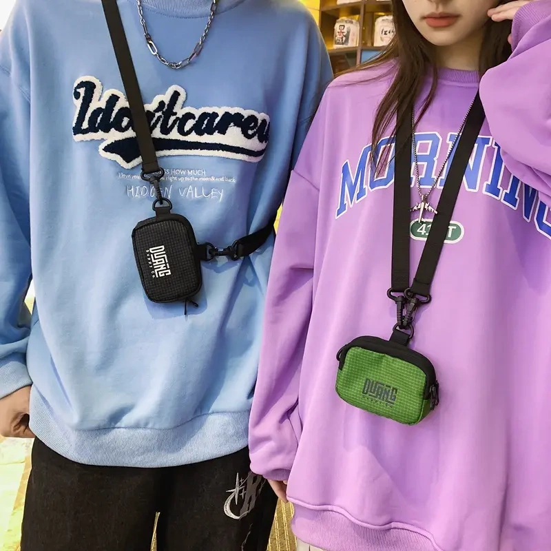 Canvas Mini Coin Key Wallet Thin Style for Women and Men Zipper Student Children Wallet Card Holder Cute Earphone Bag