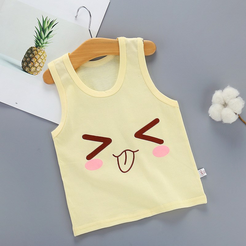 nam bé 0 tuần mùa hè quần áo váy cotton 3456 789 10 tháng 2 nửa tuổi 1 nữ bé 8 vest t-shirt thủy triều.