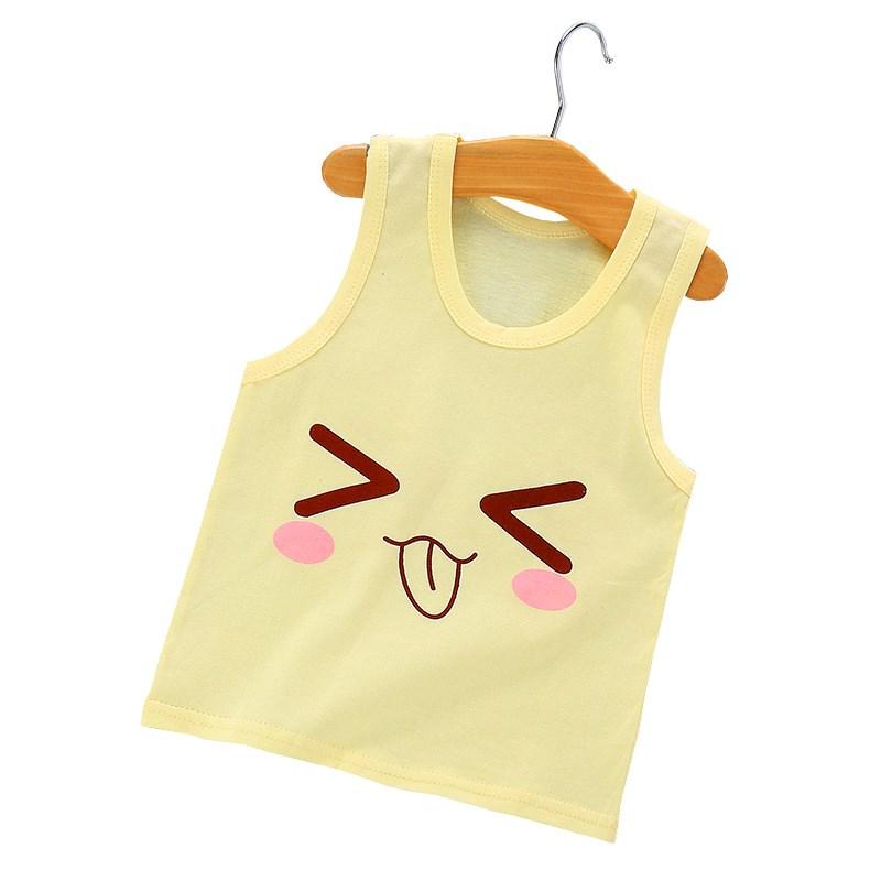 nam bé 0 tuần mùa hè quần áo váy cotton 3456 789 10 tháng 2 nửa tuổi 1 nữ bé 8 vest t-shirt thủy triều.