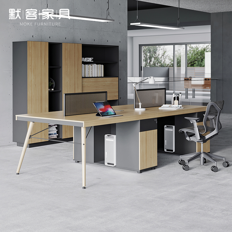 Staff screen station 4 6-person staff desk simple modern clerk card position industrial style table and chair combination
