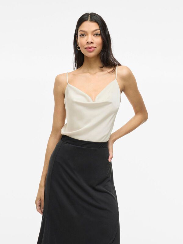 Vl Spaghetti Strap Top, New Spring/Summer Women's Drapey Sleeveless Silky Texture Tank Top