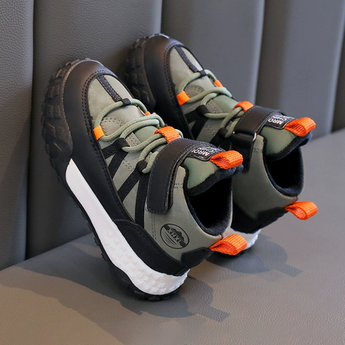 Демисезонная утепленная обувь для мальчиков, детские высокие кроссовки