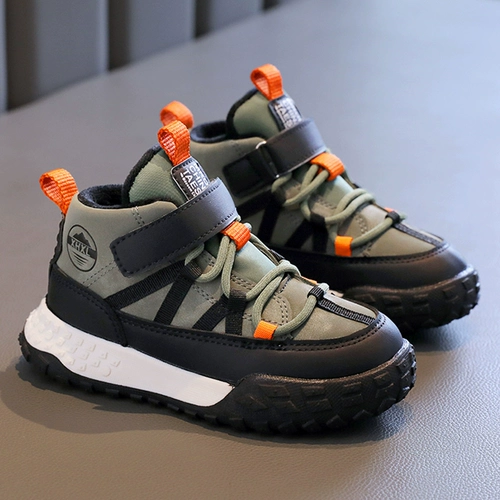 Демисезонная утепленная обувь для мальчиков, детские высокие кроссовки