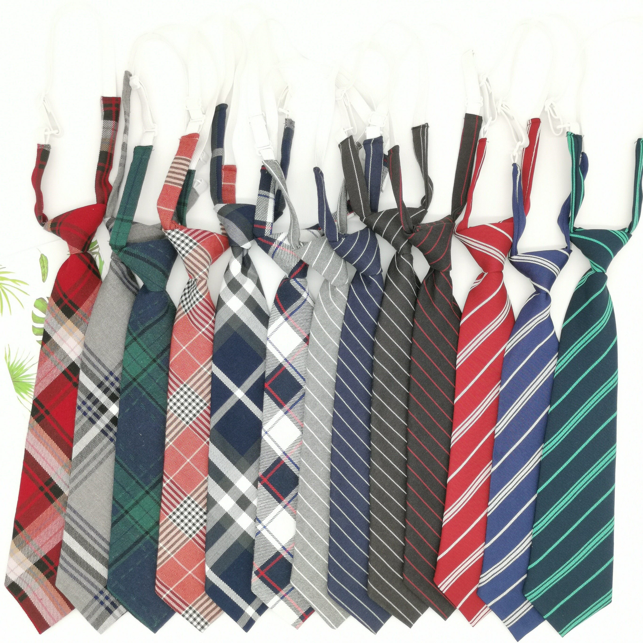 College wind stripes free tie lazy JK Japanese short decorative shirt tide personality gray green plate