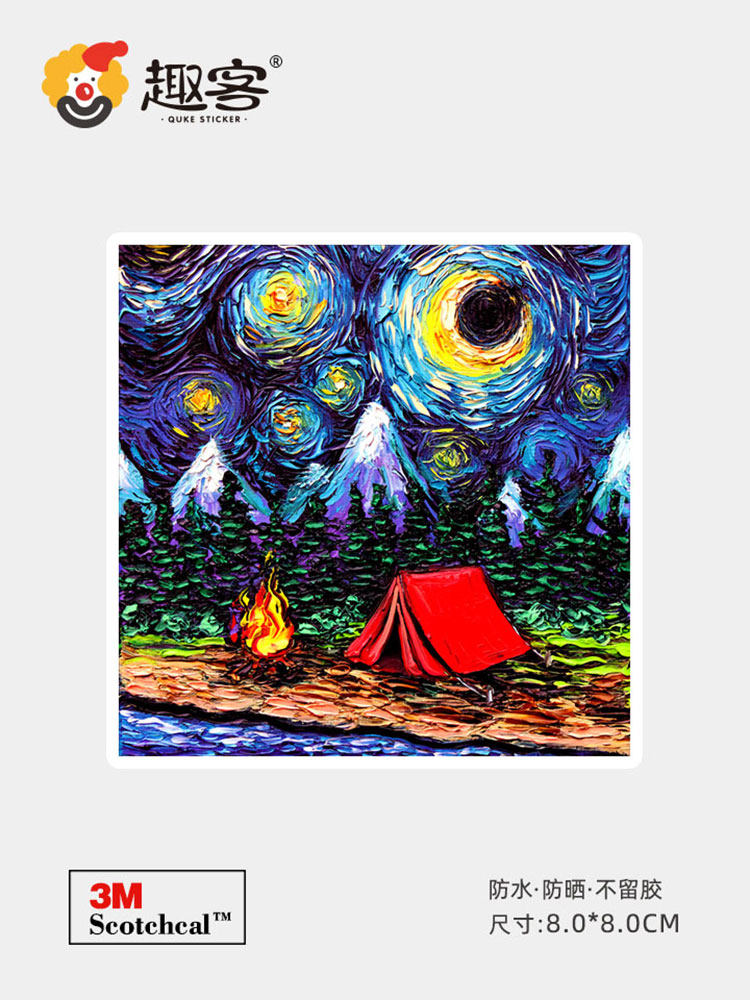 Starsky Oil Painting Travel Box Notebook Apple Creative Laptop Decoration with Waterproof Without Adhesive Painting