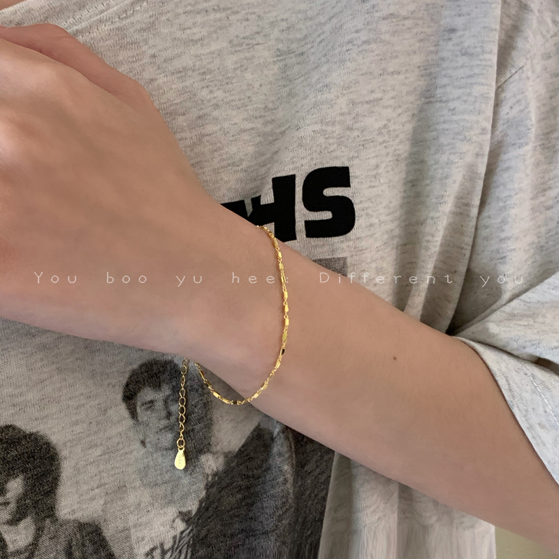 Casual Gold Square Thin Bracelet for Women, Niche Design, Accessible Luxury, High-End Bracelet, 2026 New Style, Non-Fading Jewelry