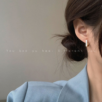 Advanced sense niche earrings female simple temperament Joker geometric square earrings 2021 New Tide exquisite earrings