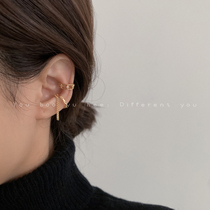 Metal chain tassel ear bone clip without ear hole female Korean temperament Net red earrings simple cold wind Joker ear ornaments