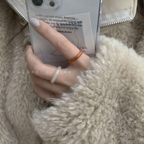 Resin acetic acid index finger ring female fashion personality temperament light luxury senior sense tail ring retro niche design ring