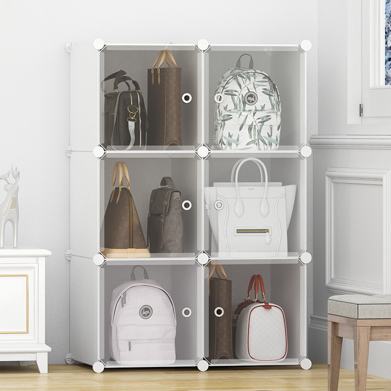 Bag storage artifact put bag shelf rack floor-to-ceiling household bedroom finishing box dust-proof bag cabinet