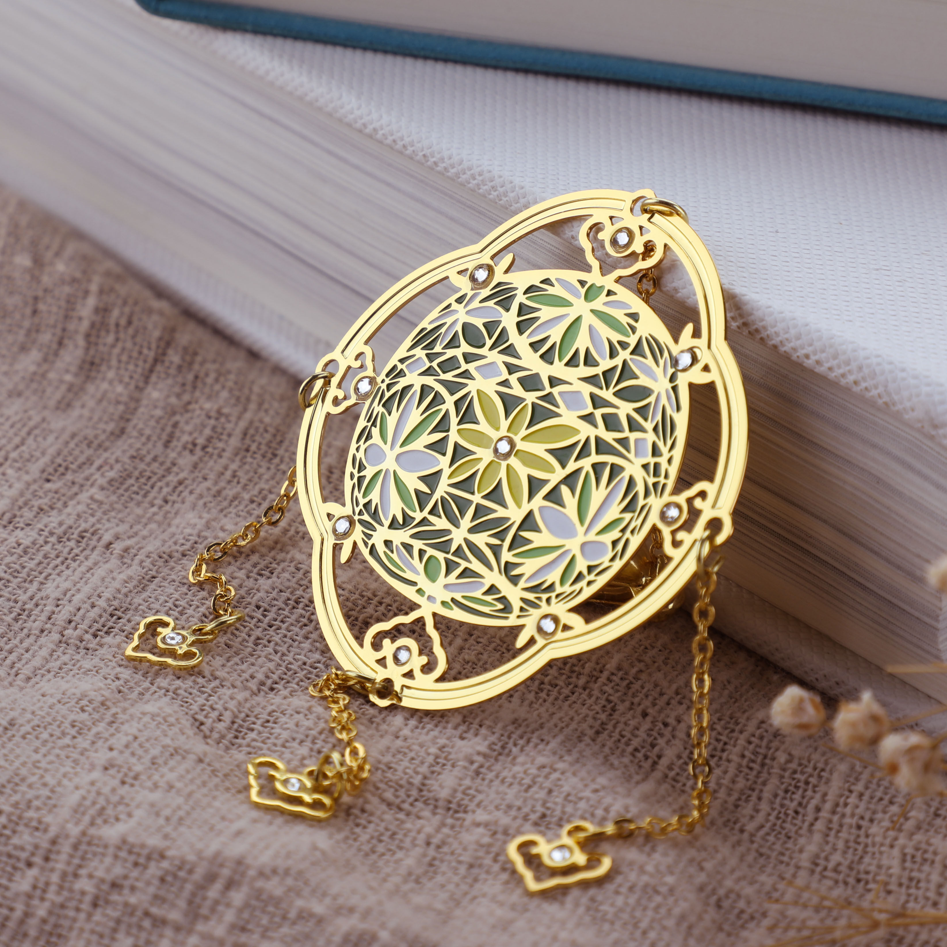 Jiangxi Provincial Museum Cultural Creation Full sleeve incense chain bookmarks Hollowed out