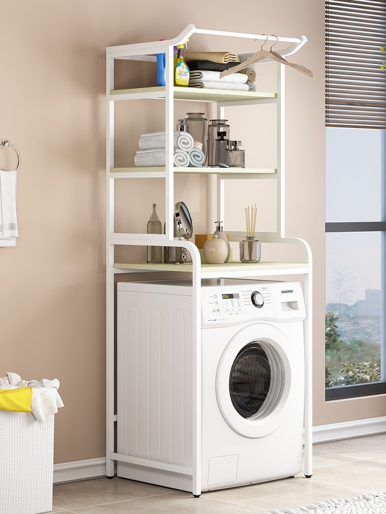 Washing machine stacking rack dryer balcony cabinet combination on the shelf above the adjustable toilet
