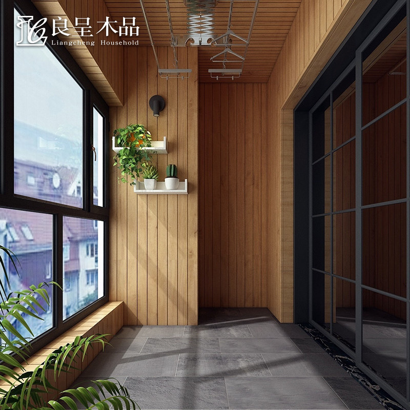 Good in wood Wood Wood Balcony Embalming Wood Plate Balcony Overhanging Ceiling Floor Sauna Board Suspended Ceiling Courtyard Balcony Care Wall